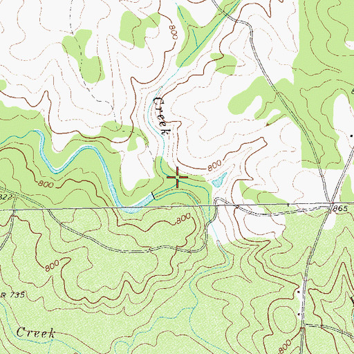 Topographic Map of Coleman Creek, GA
