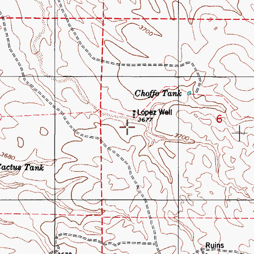 Topographic Map of Lopez Ranch, AZ