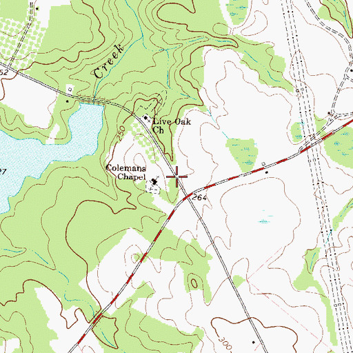 Topographic Map of Colemans Chapel, GA
