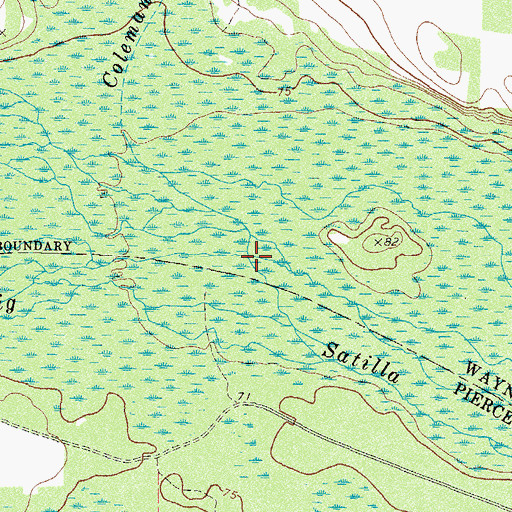 Topographic Map of Colemans Creek, GA