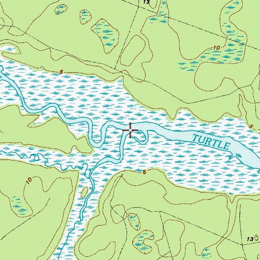 Topographic Map of College Creek, GA