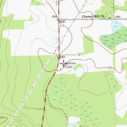 Topographic Map of Collier Cemetery, GA