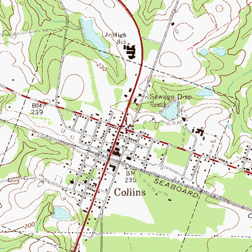 Topographic Map of Collins, GA