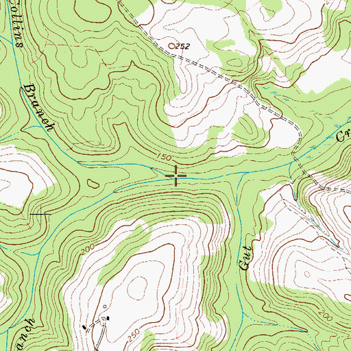 Topographic Map of Collins Branch, GA