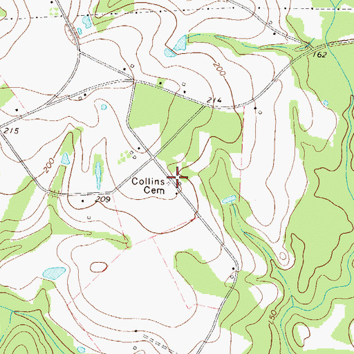 Topographic Map of Collins Cemetery, GA