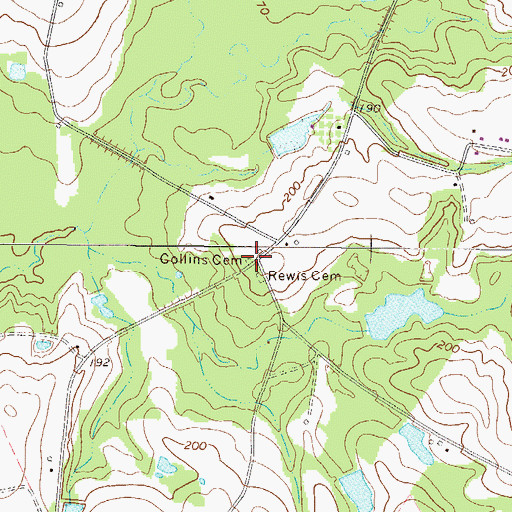 Topographic Map of Collins Cemetery, GA