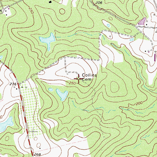 Topographic Map of Collins Cemetery, GA