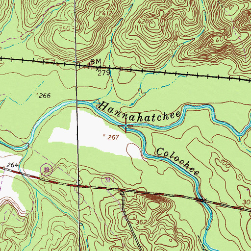 Topographic Map of Colochee Creek, GA
