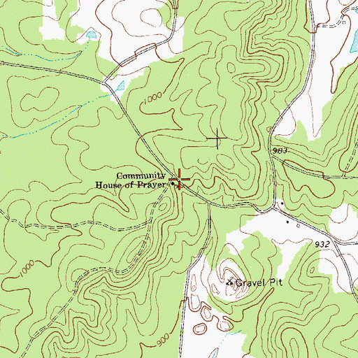 Topographic Map of Community House of Prayer, GA