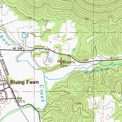 Topographic Map of Company Cemetery, GA