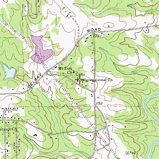 Topographic Map of Congregational Church, GA