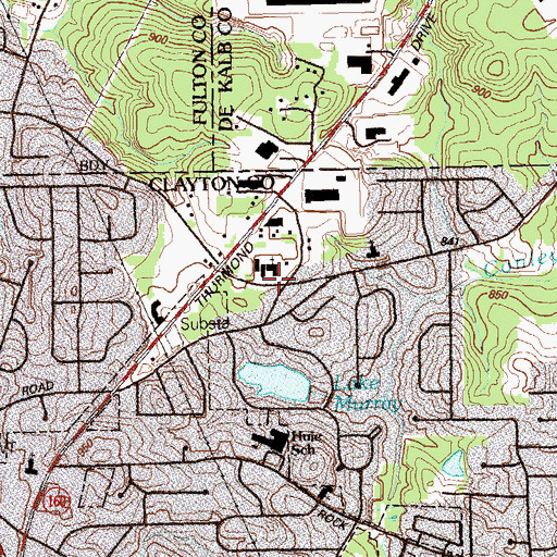 Topographic Map of Conley Church, GA