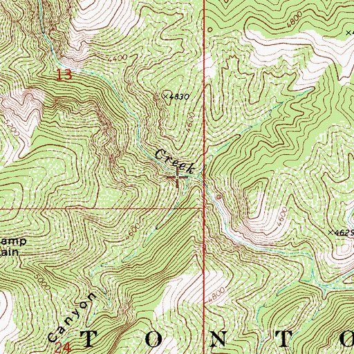 Topographic Map of Lost Camp Canyon, AZ