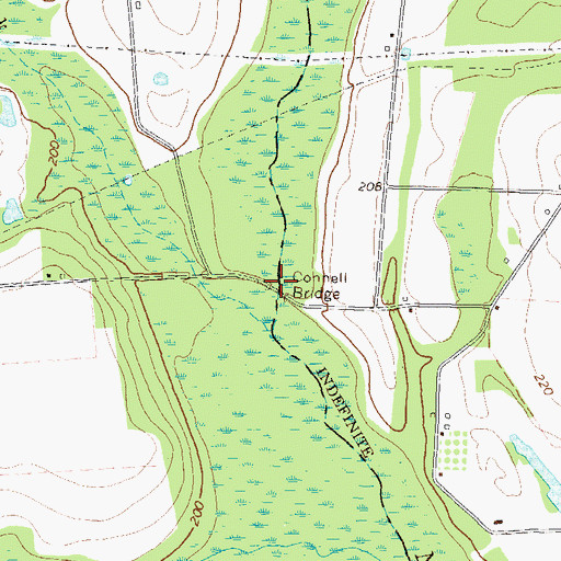 Topographic Map of Connell Bridge, GA