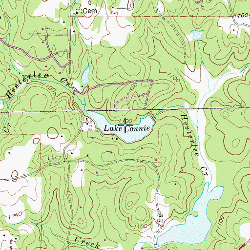 Topographic Map of Lake Connie, GA