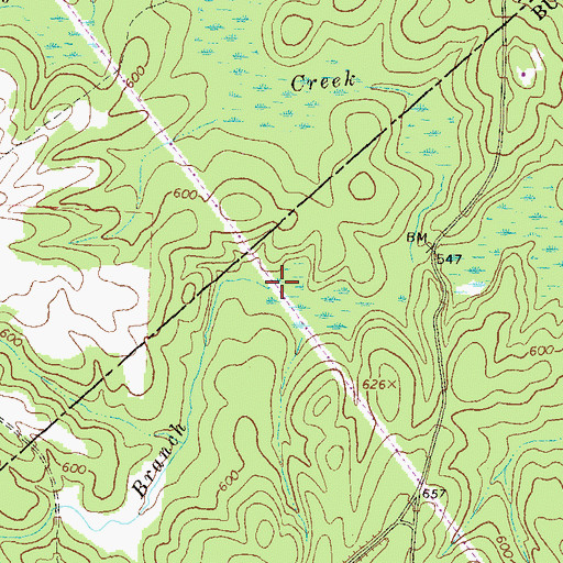 Topographic Map of Cook Branch, GA