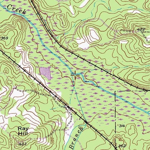 Topographic Map of Cooks Branch, GA