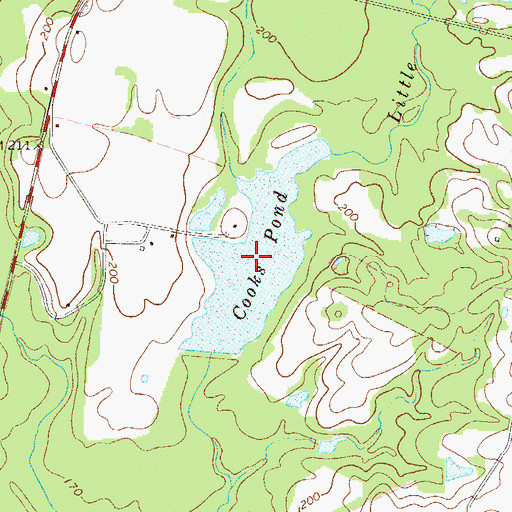 Topographic Map of Cooks Pond, GA