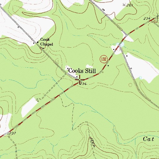 Topographic Map of Cooks Still, GA