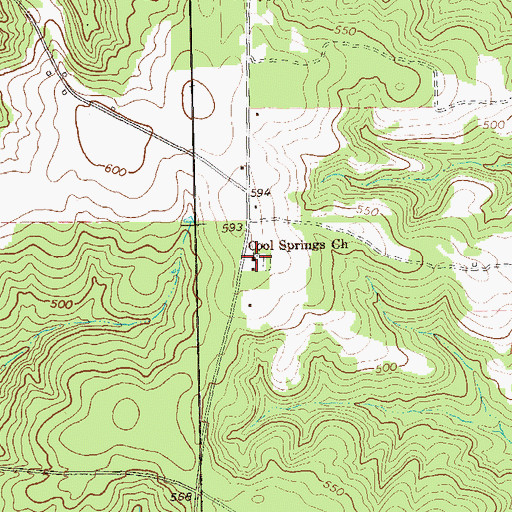 Topographic Map of Cool Springs Church, GA