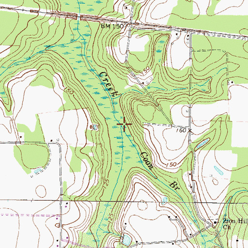 Topographic Map of Coon Branch, GA
