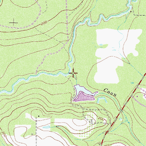 Topographic Map of Coon Creek, GA