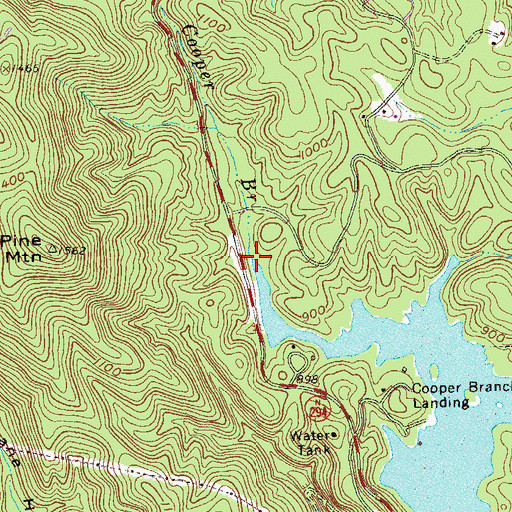 Topographic Map of Cooper Branch, GA