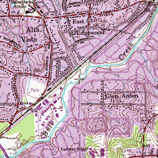 Topographic Map of Cooper Creek, GA