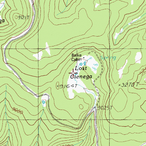 Topographic Map of Lost Cienega, AZ
