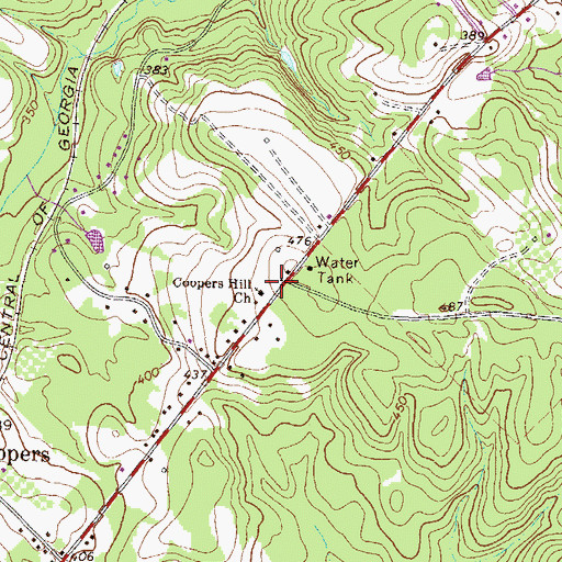 Topographic Map of Coopers Hill Church, GA