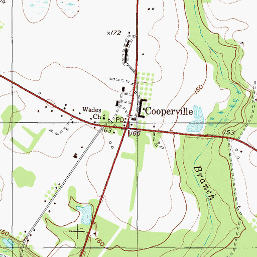Topographic Map of Cooperville, GA