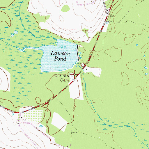 Topographic Map of Corinth Cemetery, GA