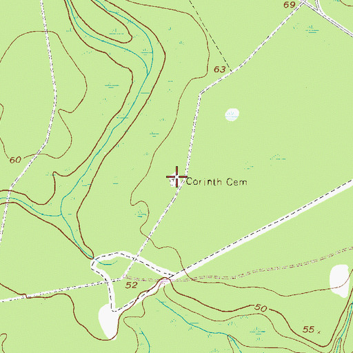 Topographic Map of Corinth Cemetery, GA