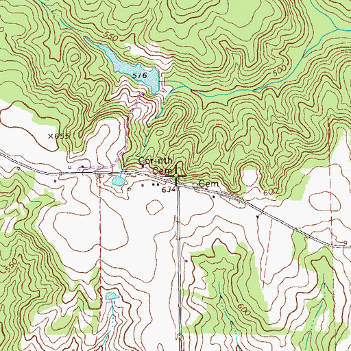 Topographic Map of Corinth Cemetery, GA