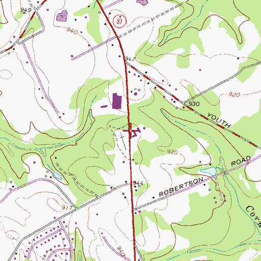 Topographic Map of Corinth Church, GA