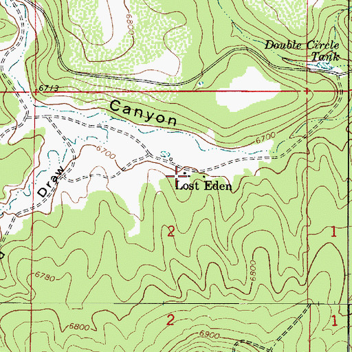Topographic Map of Lost Eden, AZ