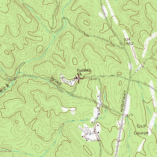 Topographic Map of Corinth Church, GA