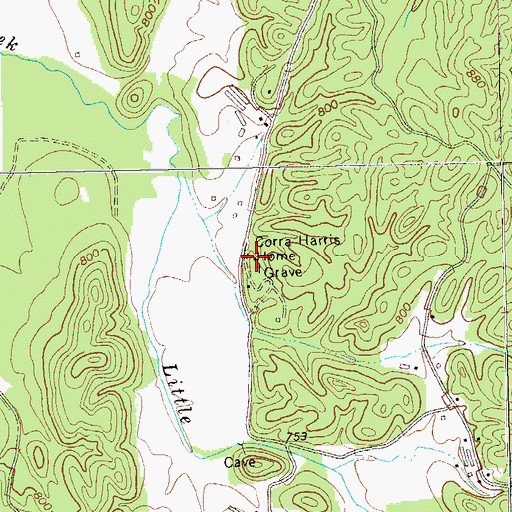 Topographic Map of Corra Harris Home, GA
