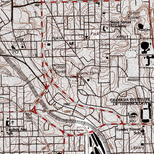 Topographic Map of Couch School, GA