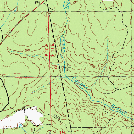 Topographic Map of Coulter Branch, GA