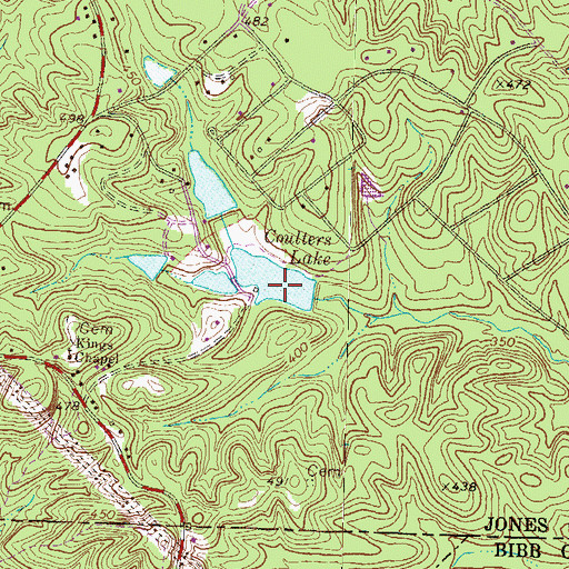 Topographic Map of Coulters Lake, GA