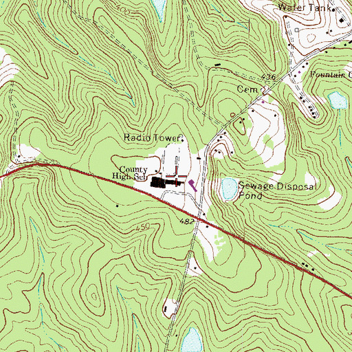 Topographic Map of County High School, GA