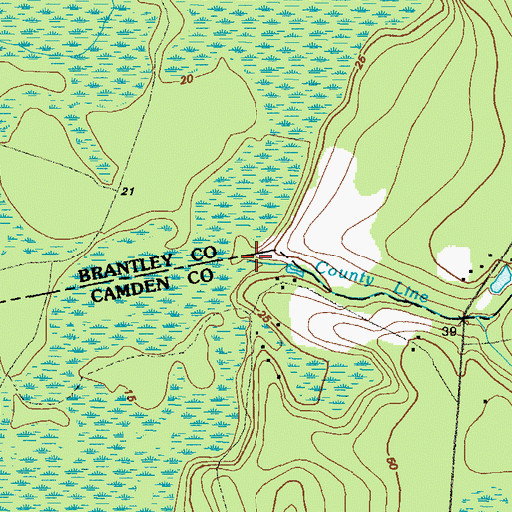 Topographic Map of County Line Branch, GA