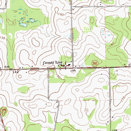 Topographic Map of County Line Church, GA