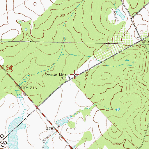 Topographic Map of County Line Church, GA