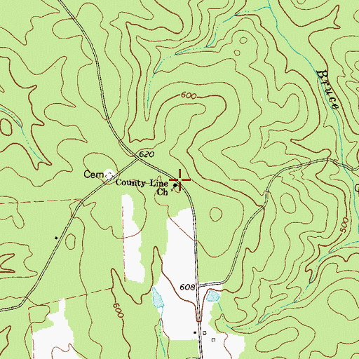 Topographic Map of County Line Church, GA