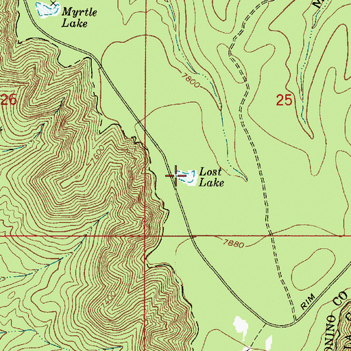 Topographic Map of Lost Lake, AZ