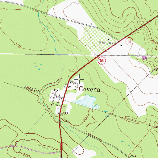 Topographic Map of Covena, GA
