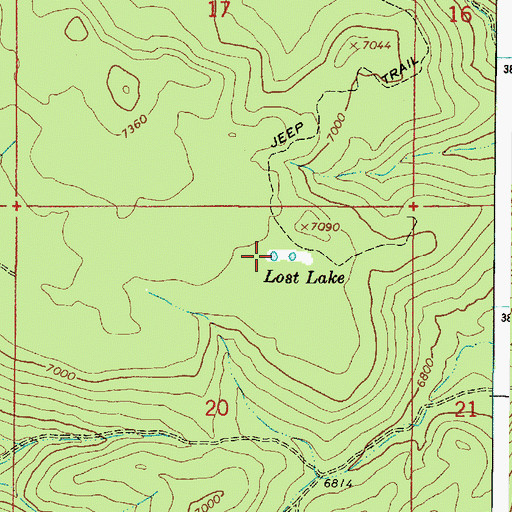 Topographic Map of Lost Lake, AZ