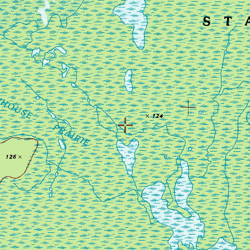 Topographic Map of Cowhouse Prairie, GA